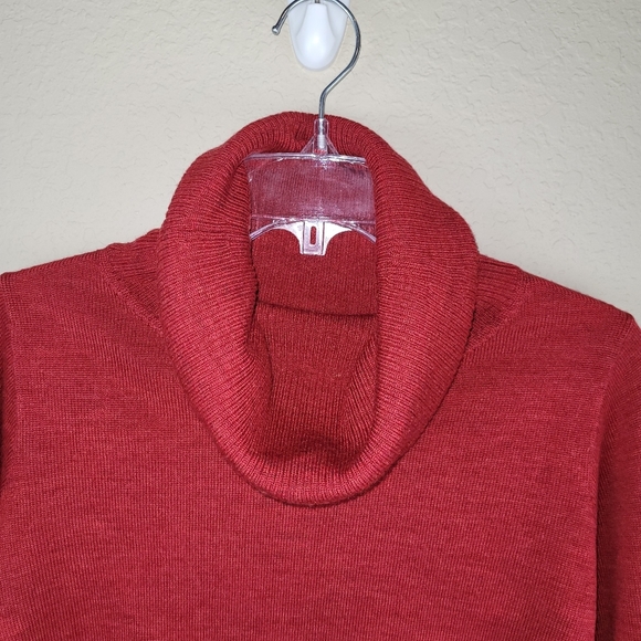 BANANA Republic Womens Sweater S 100% Extra Fine Merino Wool Red Brick Cowlneck - Picture 2 of 11